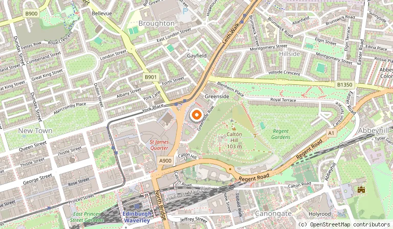 Map showing the location of Tony Macaroni - Omni Centre in Edinburgh