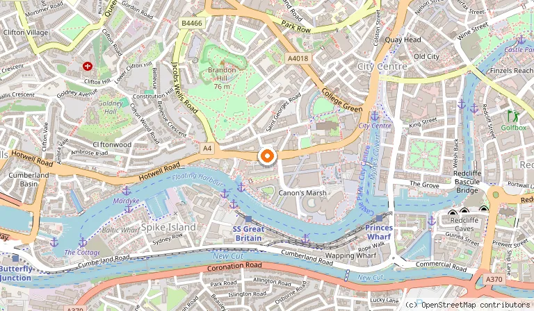 Map showing the location of Travelodge Bristol Central in Bristol