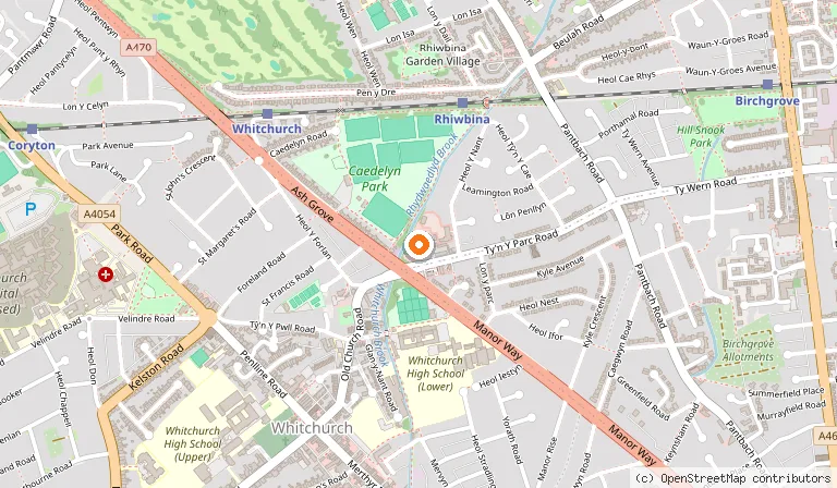 Map showing the location of Travelodge Cardiff Whitchurch in Cardiff