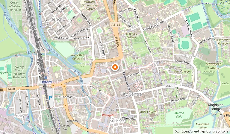 Map showing the location of Turtle Bay Oxford in Oxford