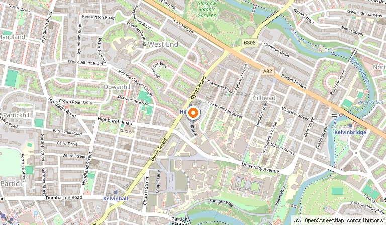 Map showing the location of Ubiquitous Chip in Glasgow