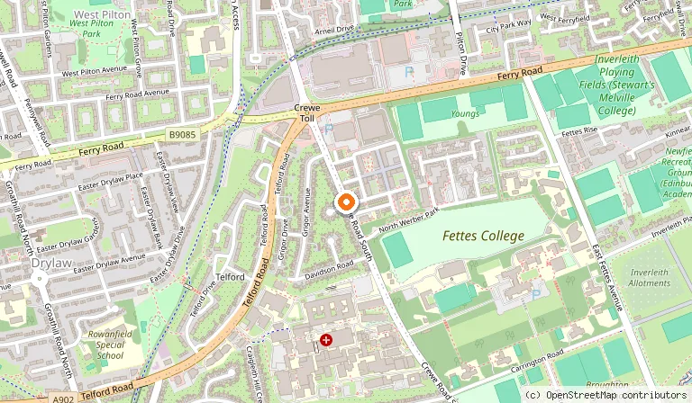 Map showing the location of Village Hotel Edinburgh in Edinburgh