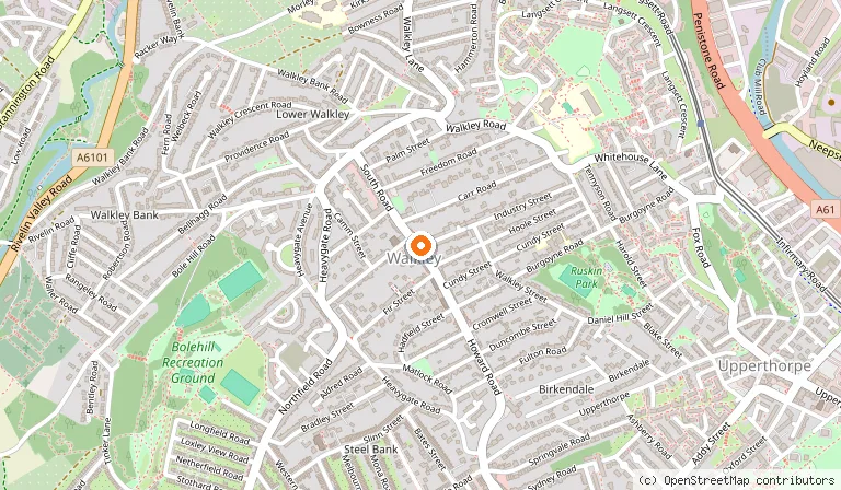 Map showing the location of Vito's Italian Restaurant in Sheffield