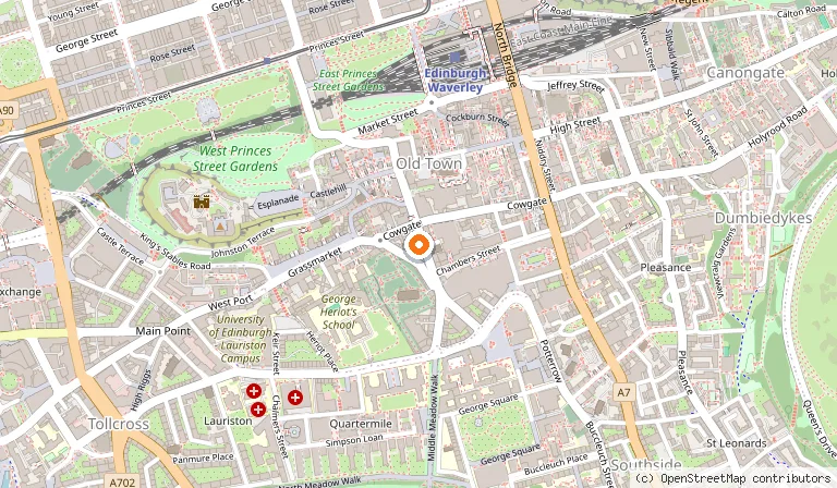 Map showing the location of Vittoria on the Bridge in Edinburgh