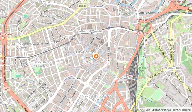 Map showing the location of voco Sheffield by IHG in Sheffield