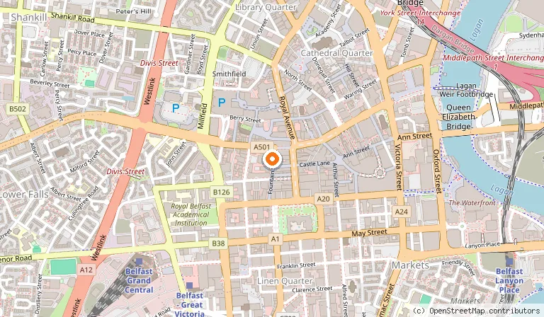 Map showing the location of Voodoo in Belfast