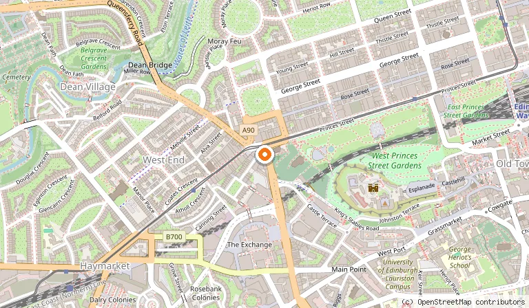 Map showing the location of Waldorf Astoria Edinburgh - The Caledonian in Edinburgh