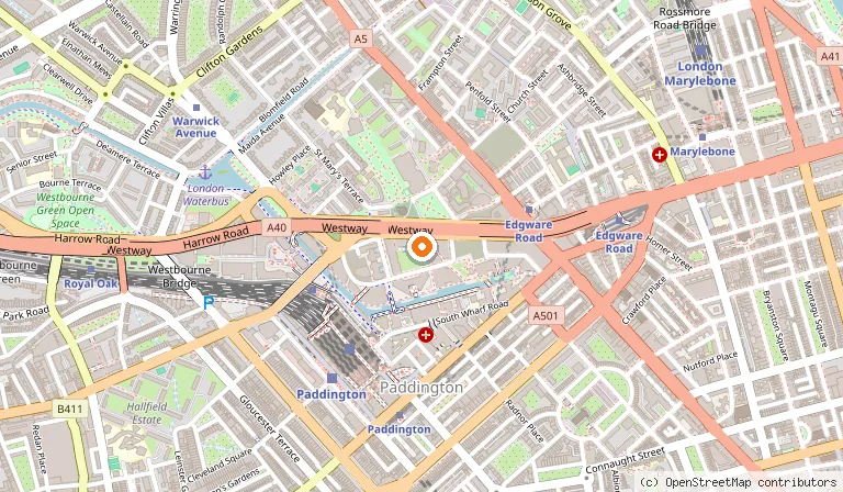 Map showing the location of Wilde Aparthotels London Paddington in London
