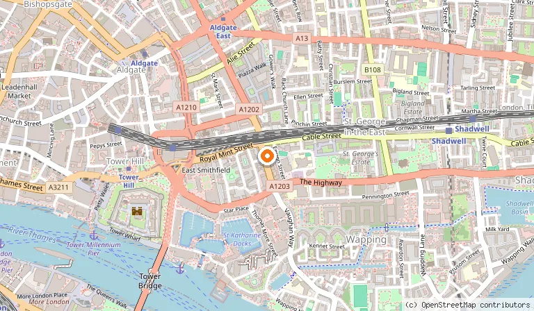 Map showing the location of Wombat's City Hostel London in London