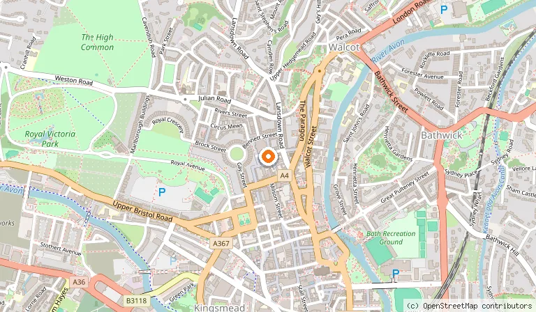 Map showing the location of Woods Restaurant in Bath
