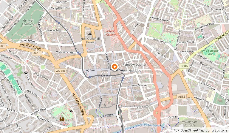 Map showing the location of Yamas Meze & Tapas in Nottingham