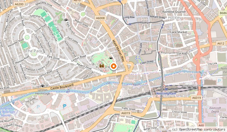 Map showing the location of Ye Olde Trip To Jerusalem in Nottingham