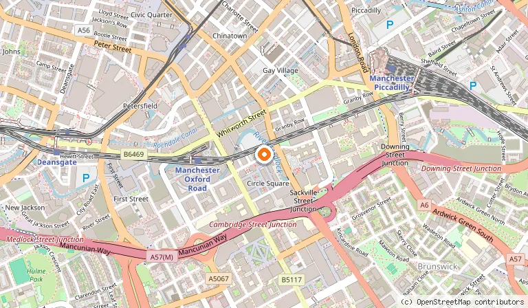 Map showing the location of YES in Manchester