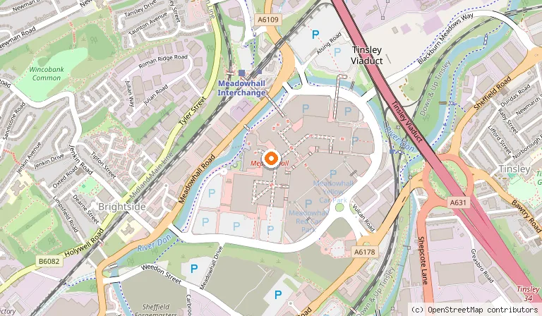 Map showing the location of YO! Sushi in Sheffield