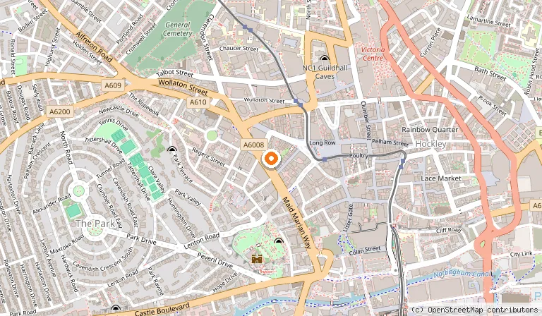 Map showing the location of Zaap Thai Street Food in Nottingham