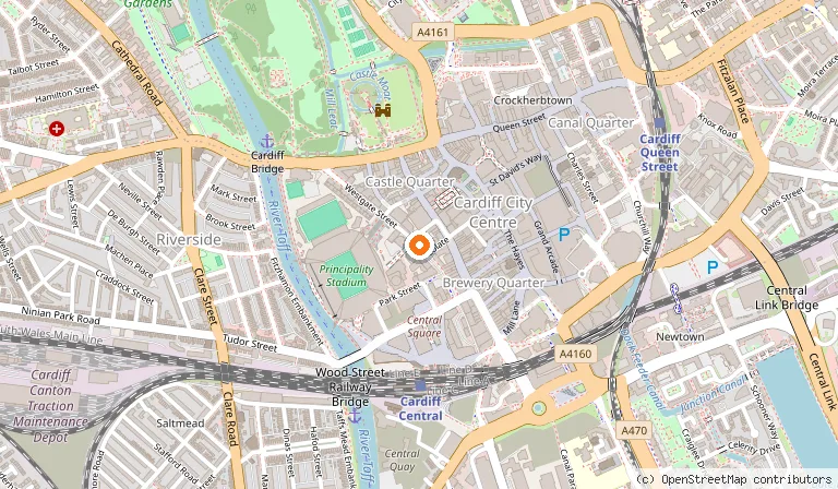 Map showing the location of Zerodegrees - Cardiff in Cardiff